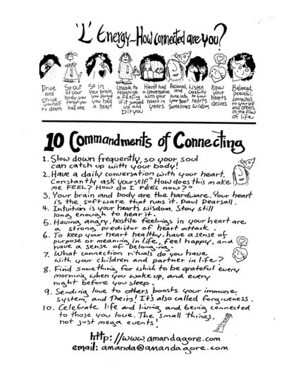 The cover of 10 Commandments of Connecting, a free download from Amanda Gore