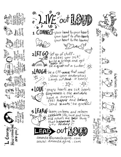 The cover of Live Out Loud (black and white), a free download from Amanda Gore