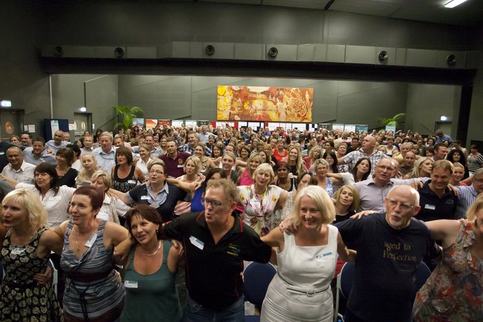 An audience at an Amanda Gore keynote