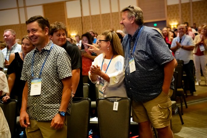 An audience at an Amanda Gore keynote