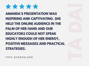 Amanda Gore presenting virtually